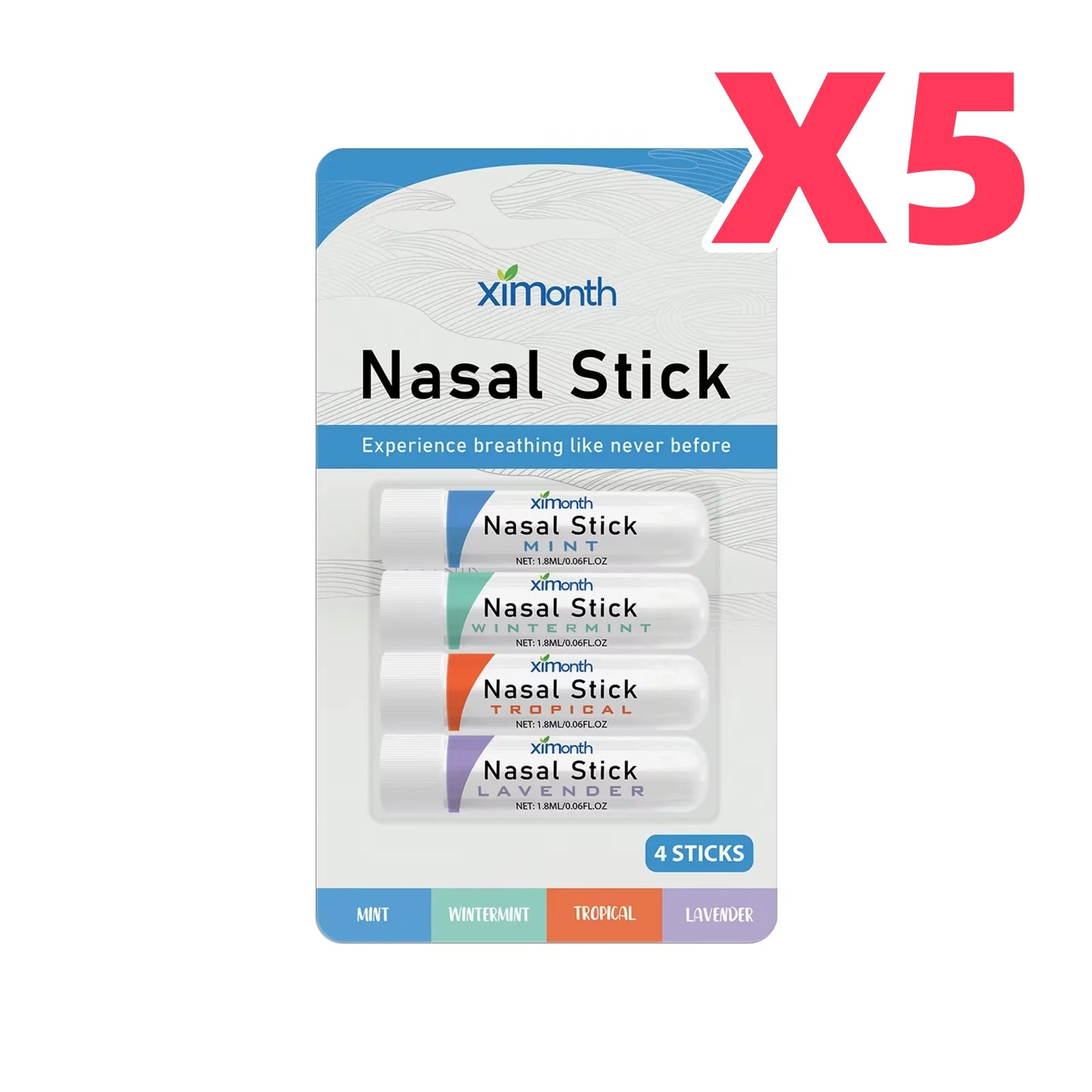 Nasal Stick 4 Pack Boom Boost Focus Enhance Breath Long Lasting Refreshing Sensation Aromatherapy Inhalation Cooling Oil Stick