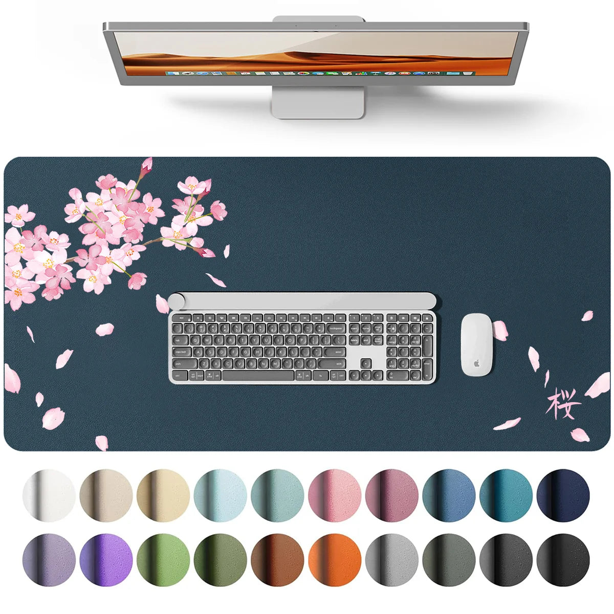 Mouse Pad Large Office Desk Mat, Waterproof PU Leather Desktop Keyboard Desk Pad Gaming Mousepad Desk Writing Pad