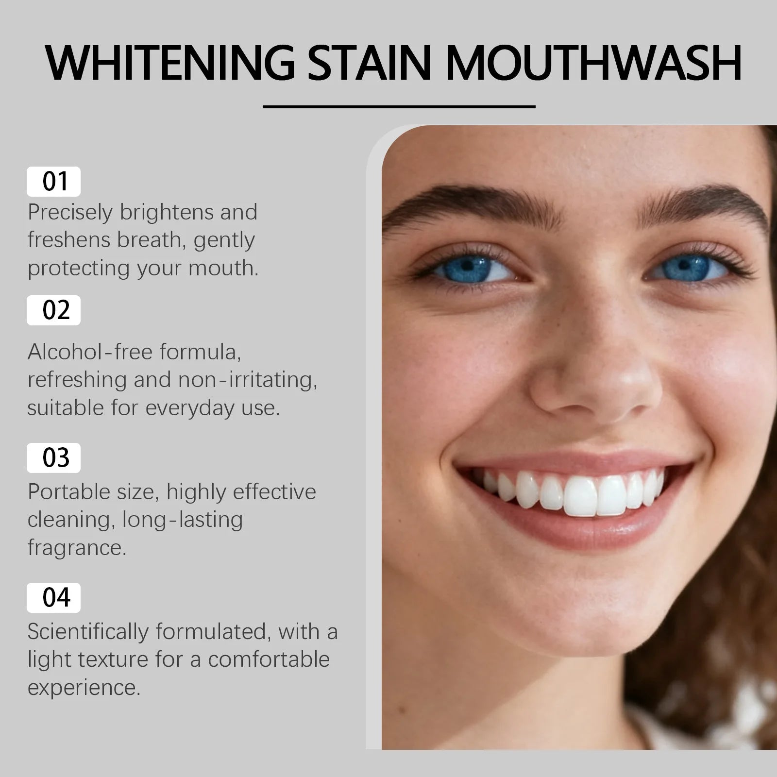 Instant Whitening Mouthwash Remove Mouth Bad Odor Reduce Teeth Stains Comtable Quick Oral Cleansing Refreshing Menthol Mouthwash