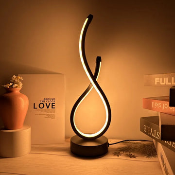 Creative Spiral LED Night Light – 3 Color Dimmable USB Table Lamp for Bedroom, Desk & Bedside