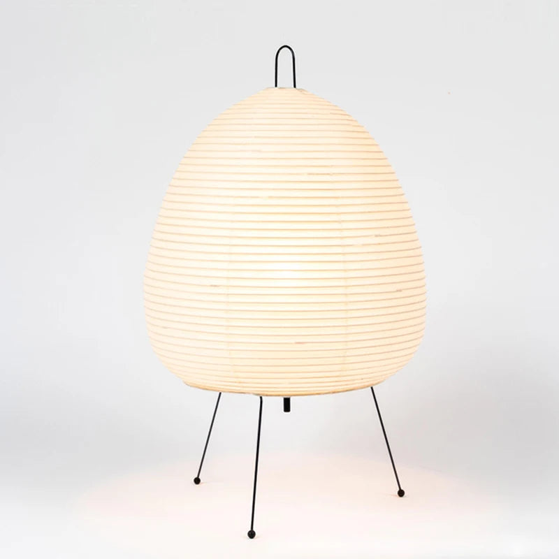 Japanese Style Paper Table Lamp – Tripod Rice Paper LED Desk Lamp for Bedroom & Home Decor