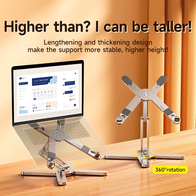 Foldable 360° Rotating Laptop Stand – Adjustable Aluminum Alloy Notebook Holder with Heat Dissipation