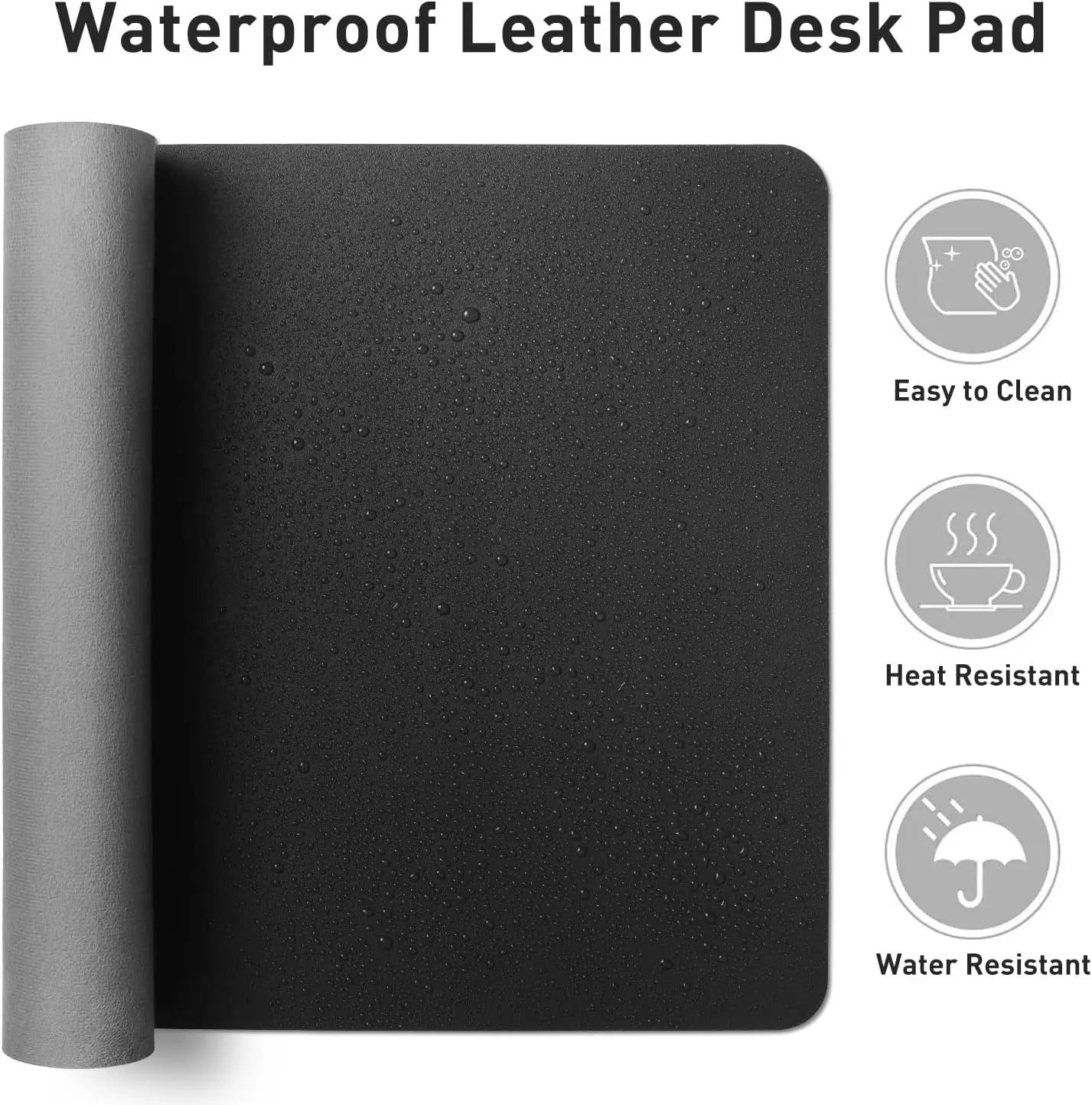 Mouse Pad Large Office Desk Mat, Waterproof PU Leather Desktop Keyboard Desk Pad Gaming Mousepad Desk Writing Pad