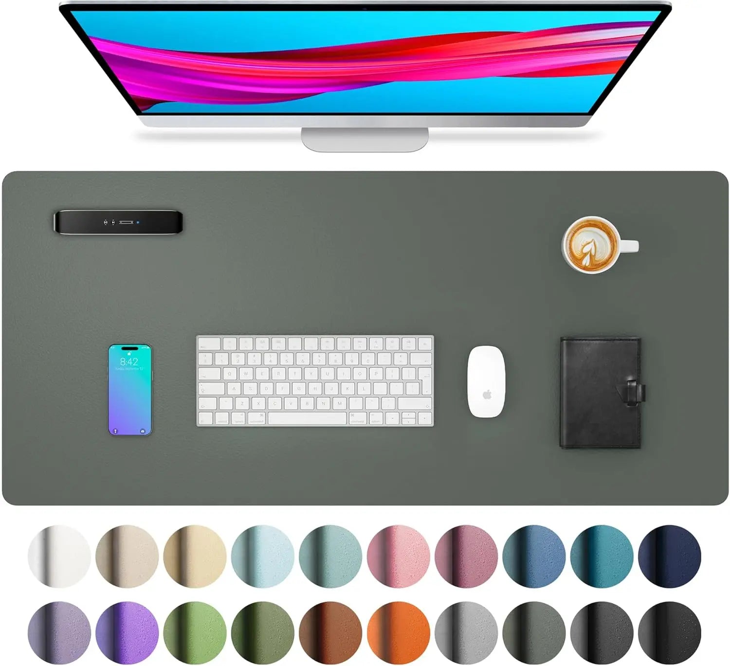 Mouse Pad Large Office Desk Mat, Waterproof PU Leather Desktop Keyboard Desk Pad Gaming Mousepad Desk Writing Pad