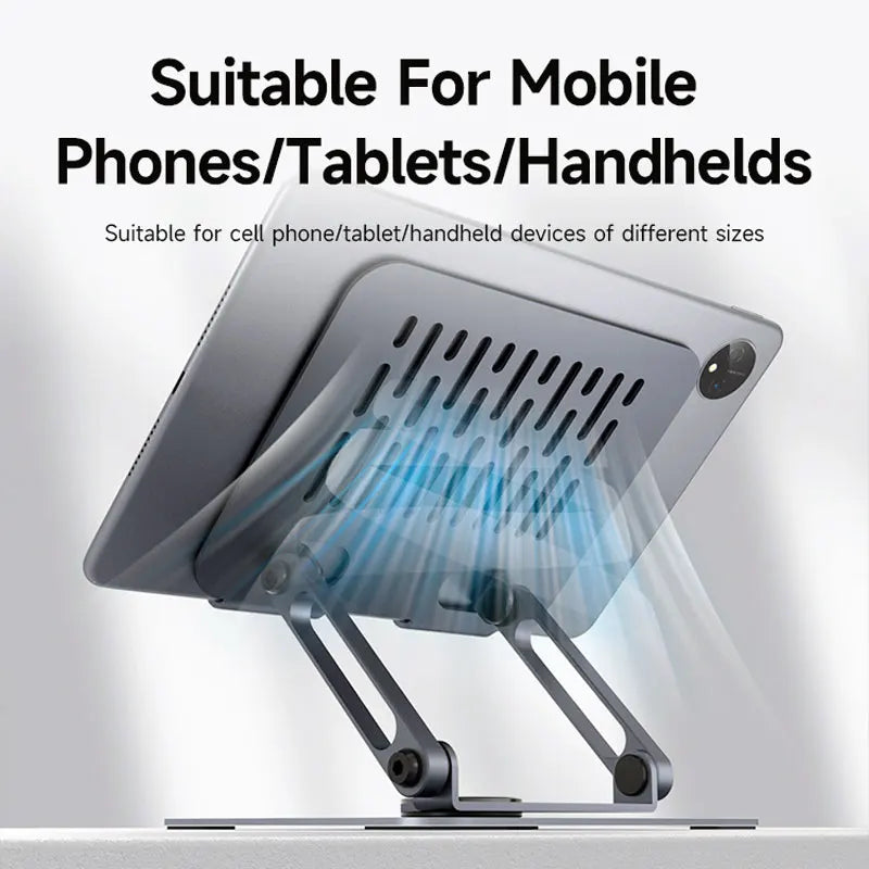 Hagibis 360° Rotating Tablet Stand – Adjustable Aluminum Dual Rod Foldable Holder for iPad Pro, Switch & ROG
