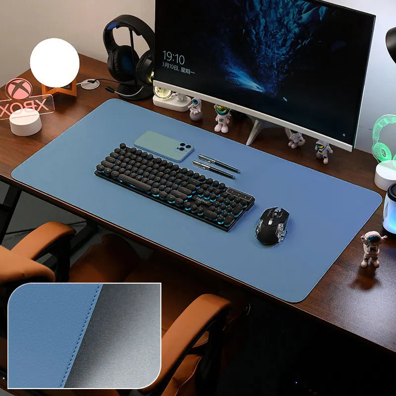 PU Leather Desk Pad Protector – Large Non-Slip Mouse Pad Office Desk Mat with Stitched Edges