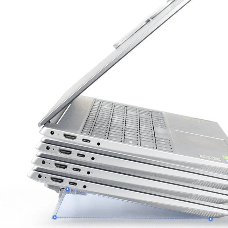 2PCS Mini Foldable Laptop Stand – Invisible Self-Adhesive Adjustable Keyboard Riser for Laptop & Tablet