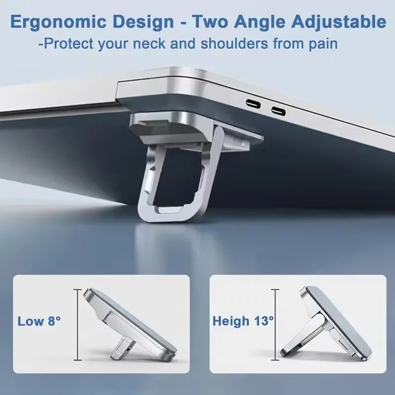 2PCS Mini Foldable Laptop Stand – Invisible Self-Adhesive Adjustable Keyboard Riser for Laptop & Tablet